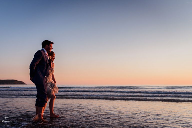 Sunset wedding at North Devon