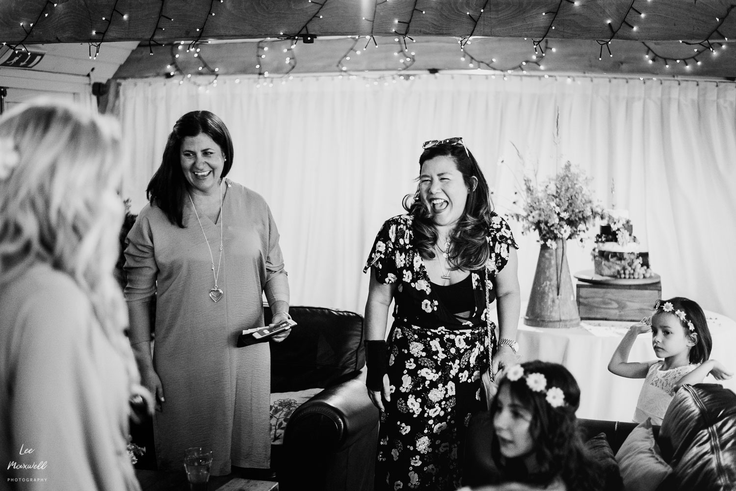 Laughing with the bride