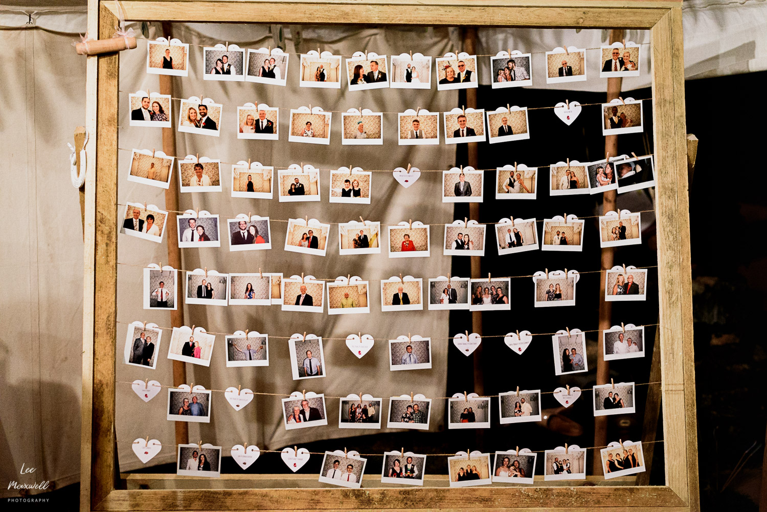 Polaroid prints at wedding