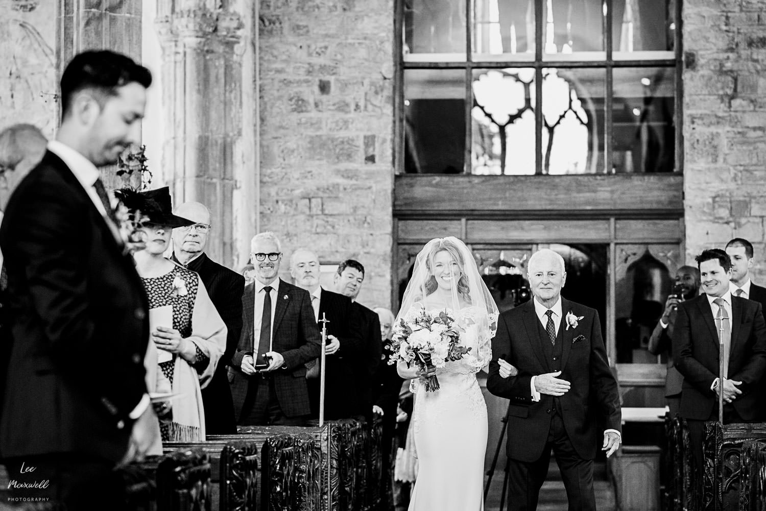 Walking down the aisle at St Swithin’s church