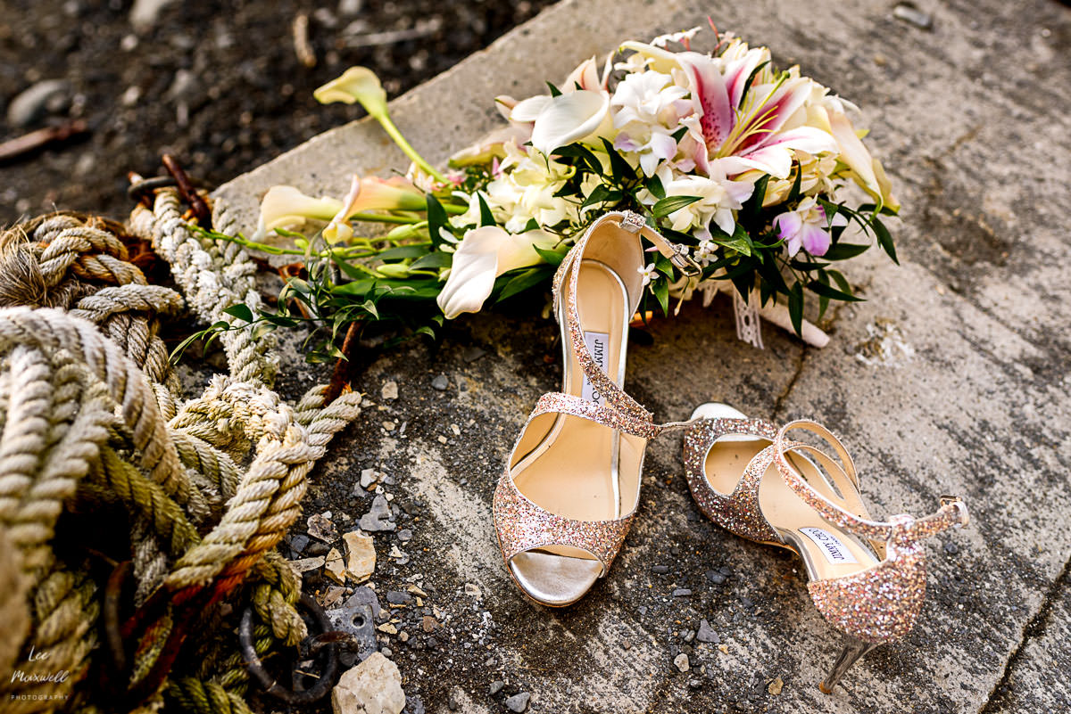 Tunnels Beaches wedding flowers and shoes