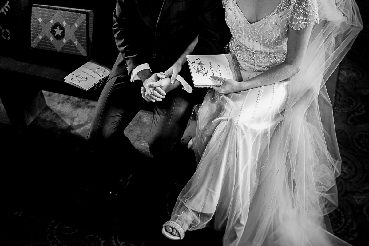 Intimate moment during devon wedding cermeony