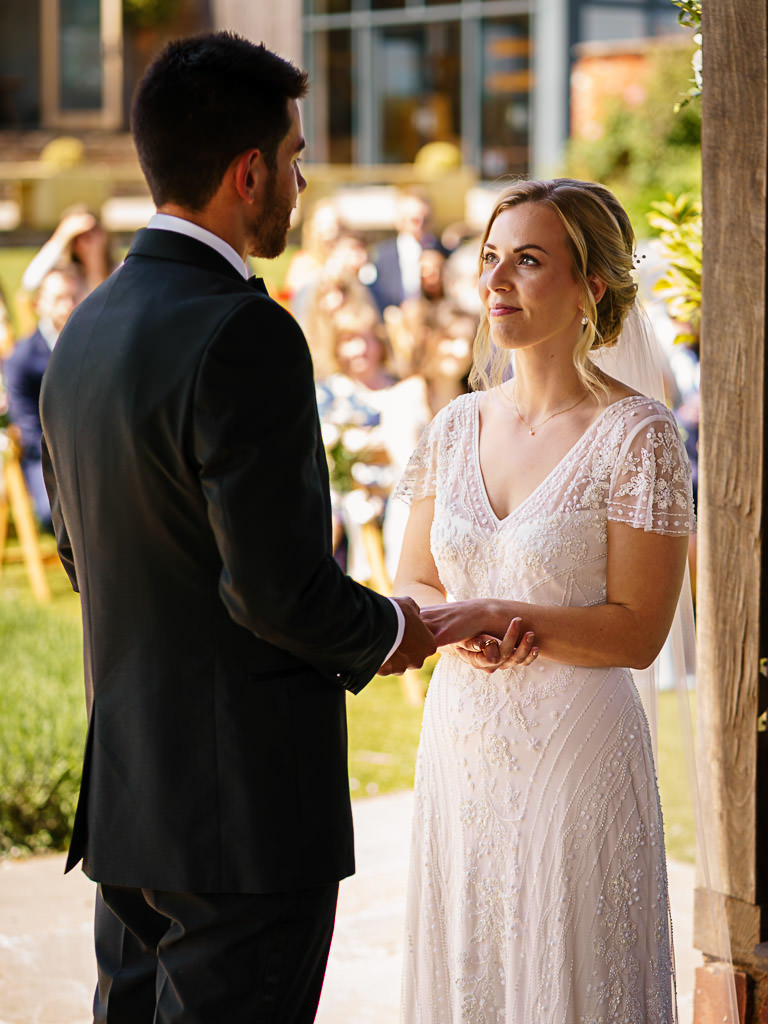 Devon wedding ceremony ring exchange