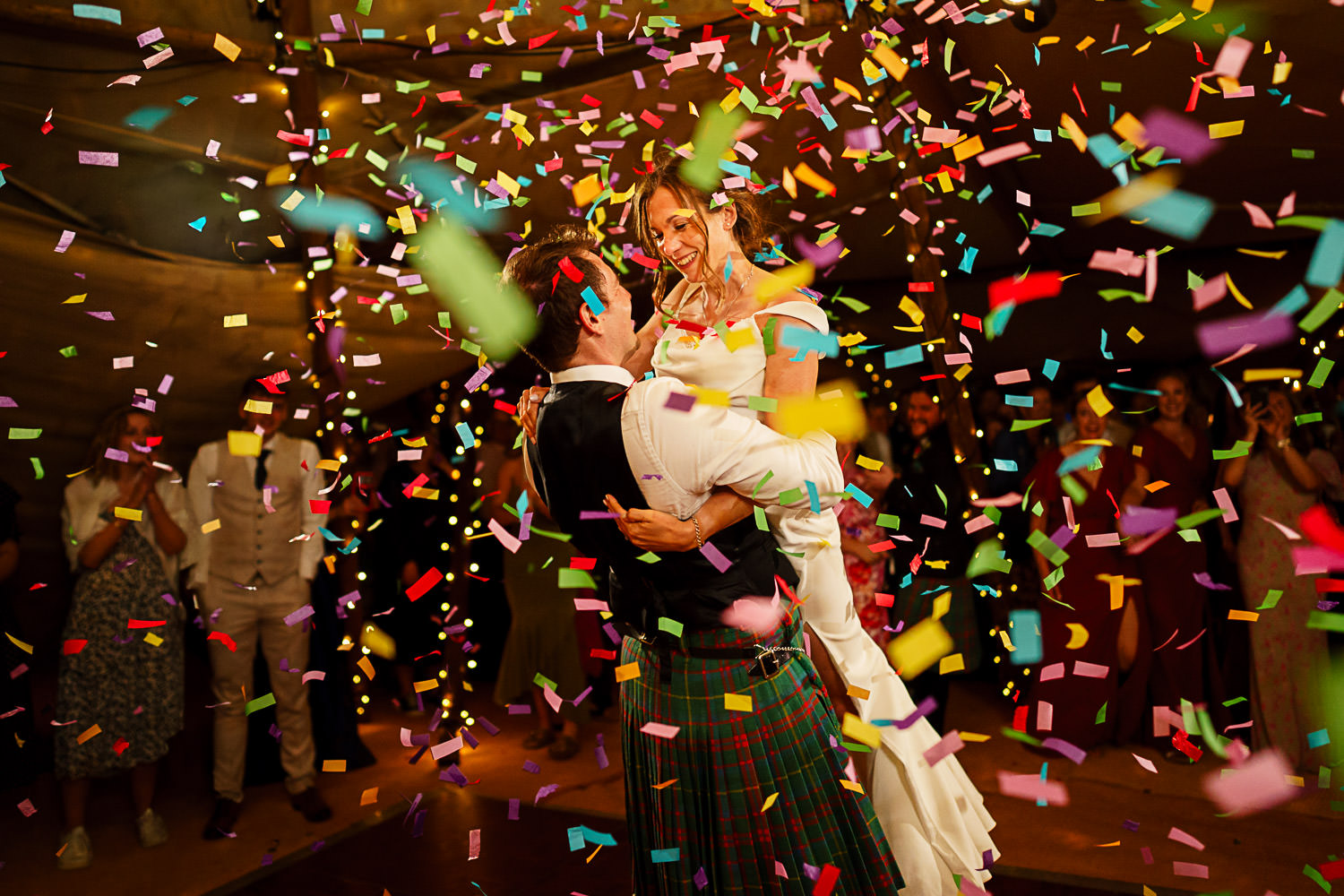 Devon wedding photographer at tipi wedding